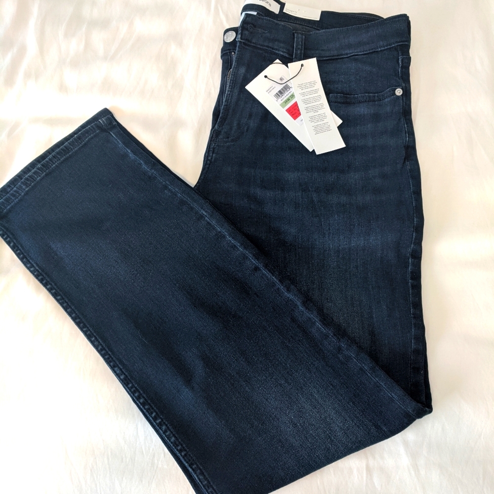 Calvin Klein Jeans Men's Straight Dark Blue Denim Jeans
